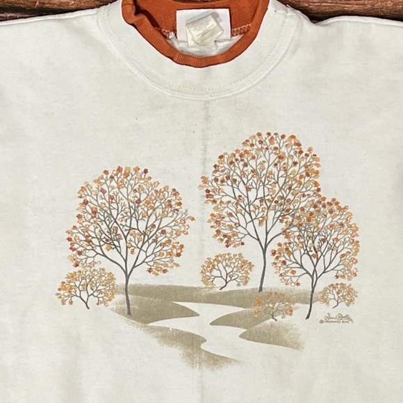 Vintage 1990s Fall Foliage Autumn 90s Crewneck Pullover Jumper Sweatshirt - Picture 2 of 6